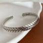 100% Solid 925 Sterling Silver Metal Bracelet for Women Vintage Handmade Simple Retro Black Stone Bracelet Birthday Gift Party