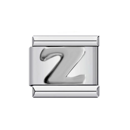 26 English A-Z Letter Name Custom 9mm Link Charms Silver Color Italian Stainless Steel Bracelet DIY Jewelry Making Hand Chain