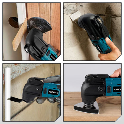 YOFIDRA 6 Gears Electric Saw Oscillating Multi Function Tool Cordless Trimmer Shovel Woodworking Cutting Machine For Makita 18-21V Battery Pin