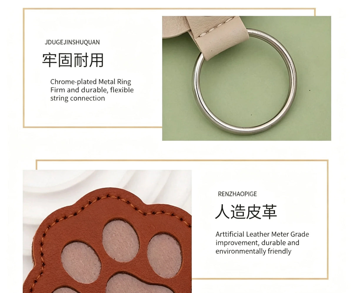 S27 Dog Hair Collector Keychain Leather Pet Memorial Gift Keepsake for Dogs and Cats Fur Storage Pendant Charm Gift Keychain