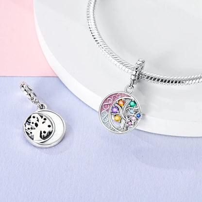 Original 925 Sterling Silver Charm Beads Clover Sunflower Tulip Carnation Pendant For Women Jewelry Fashion Gift