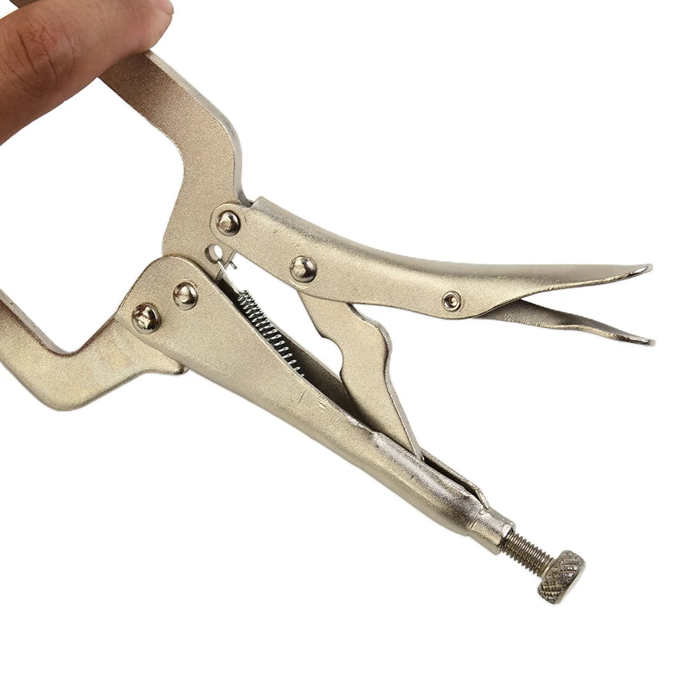1pc 9inch C Clamp Metal Face Clamps Welding Steel Clamps Vise Grip Locking Welding Pliers Woodworking Wood Tenon Locator Tool