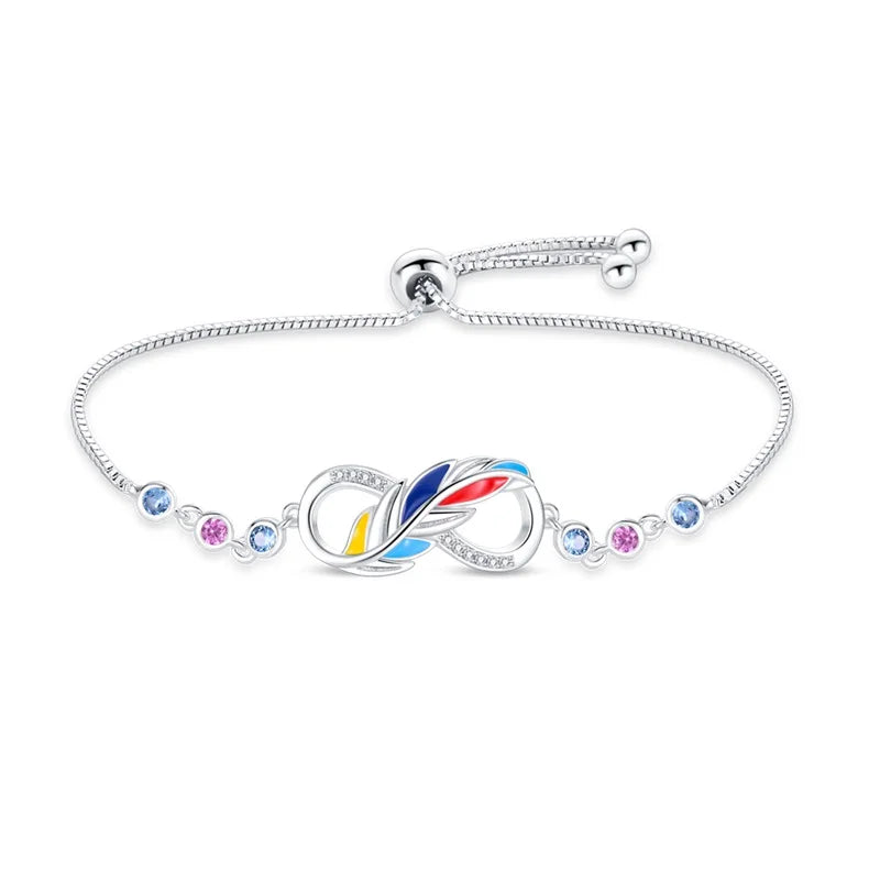 Bracelet Original 925 Silver Lucky Symbol Zircon Bracelet Luxury Jewelry For Woman Romantic Valentine's Day Jewelry Gifts