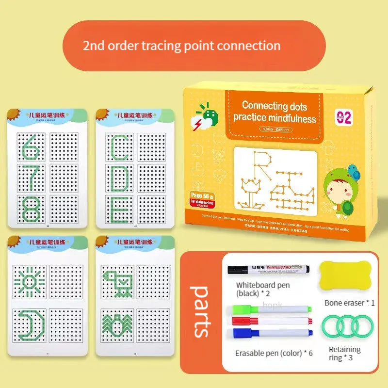 Magical Tracing Workbook Set Reusable Magic Practice Copybook for Kids with Drawing Pens and Eraser Learning Books Writing