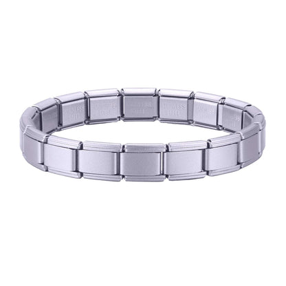 New Women's Men's Jewelry DIY 9MM Width Italian Elastic Charm Bracelet Solid Color Stainless Steel Fashion Bangle