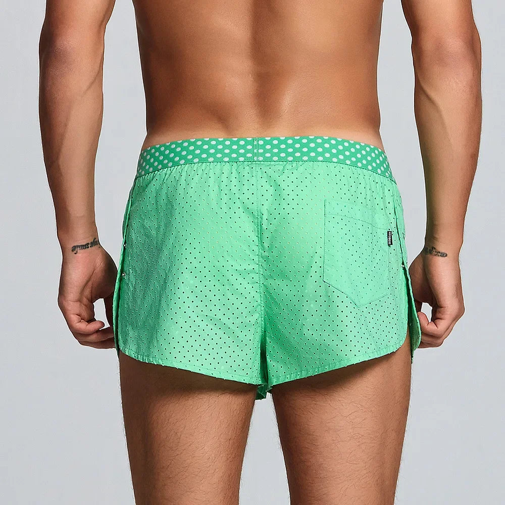 Solid color, men's mesh breathable men's shorts, boxer men's boxers 240503