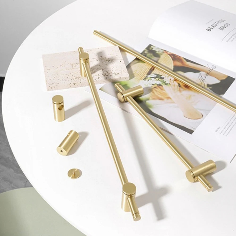 Brass long handle Nordic pure copper modern pulls simple gold light luxury pulls cabinet adjustable long handle cabinet handle