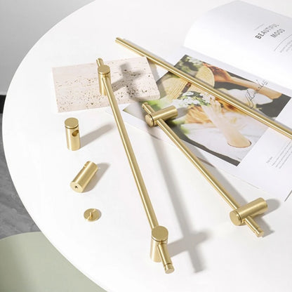 Brass long handle Nordic pure copper modern pulls simple gold light luxury pulls cabinet adjustable long handle cabinet handle