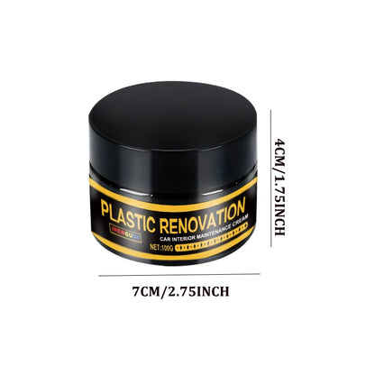 1 Piece 100g Car Plastic Repair Agent Recovery Black Luster Car Interior Leather and Panel Update Wax Coating Car Polishing and Repair Coating Cleaning Rejuvenation Repair Wax