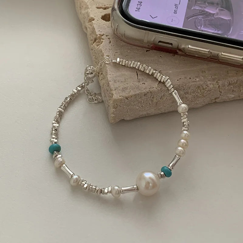 VENTFILLE 925 Sterling Silver Line Extremely Fine Bracelet for Women Love Haert Bead Korean Ins Sweet Jewelry Gift Dropshipping