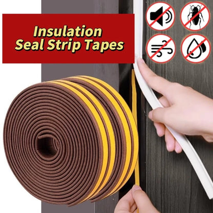 5m/10m Door Seal Strip Self-adhesive Draft Stopper Tape Window Weather Stripping Dustproof Insulation Noise Rubber Sealing Strip