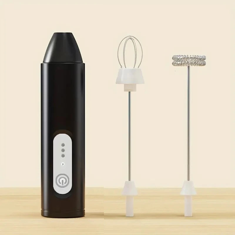 2-in-1 Electric Milk Frother and Handheld Mixer with USB Charging, 3-Speed Adjustable Powerful Motor, Handheld Milk Frother
