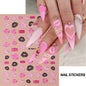 1sheet 5D Sexy Red Lips Nail Decal Stickers KISS Love Heart Valentine's Day Self-adhesive Nail Slider DIY Romantic Nail Decor