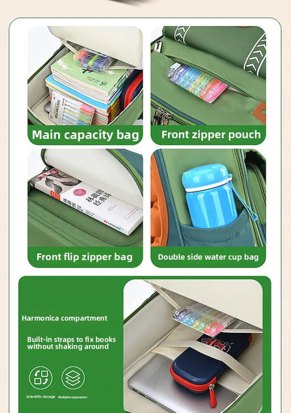 New Primary School Students' Backpacks for Boys and Girls Suitable for Grades 1-6 - 9 Large Capacity Children's School Bags