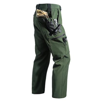 Men Winter Autumn Fleece Waterproof Cargo Pants Hiking Camping Softshell Climbing Casual Warm Tactical Military Combat Trousers