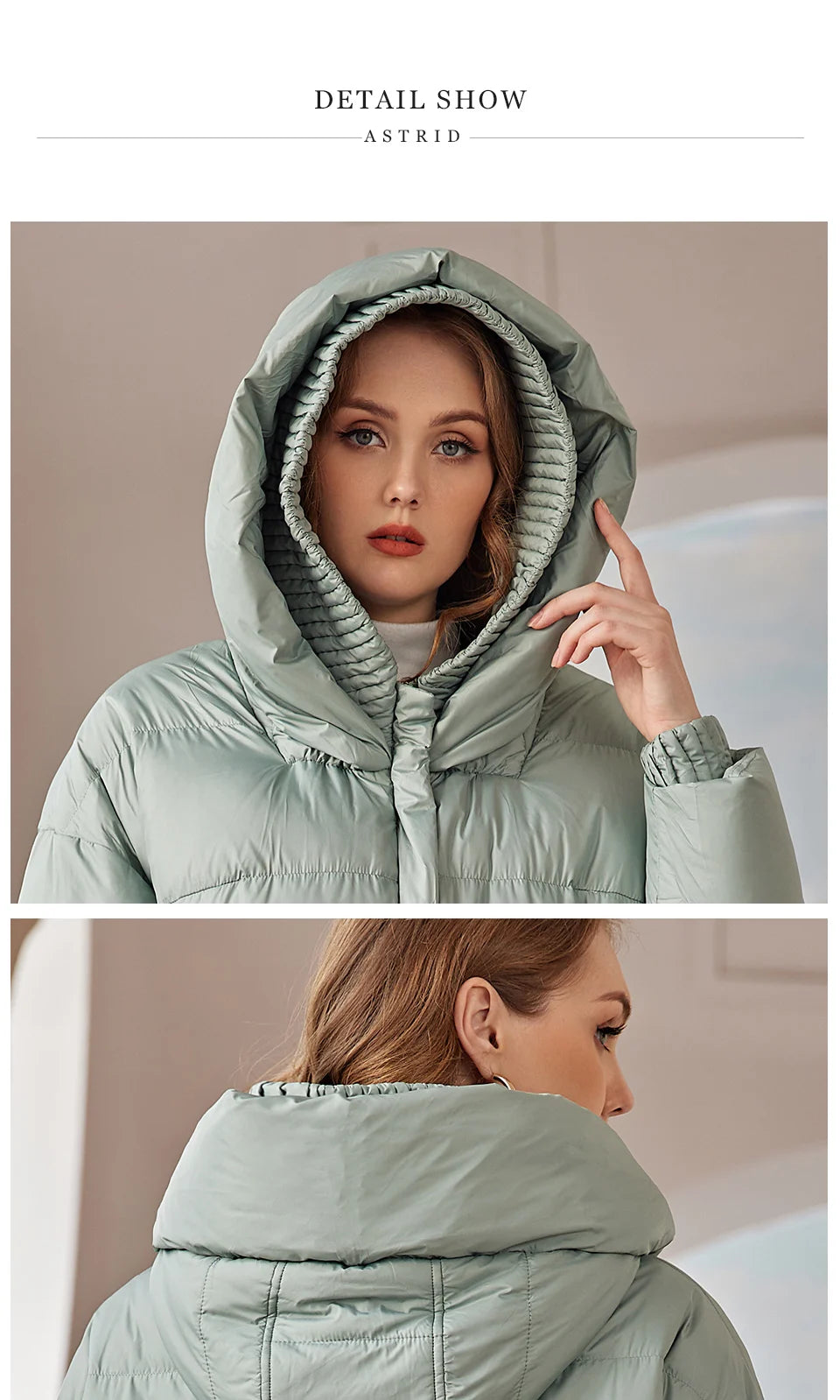 Astrid 2022 Down Jacket Women Winter Warm Long Coat Women Parkas Hooded Fashion Loose Outerwear Women's Jacket Female Clothing