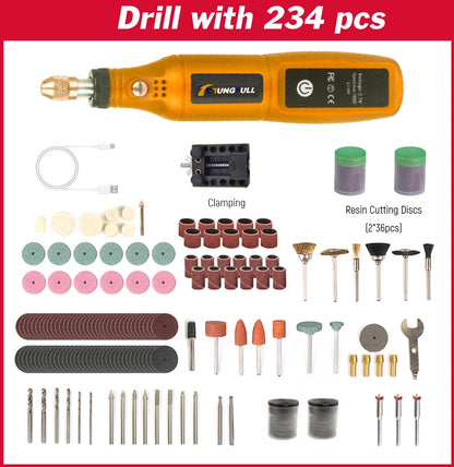 DIY Mini Rotary Tool USB Engraving Tool Dremel Tool Mini Grinder Machine Mini Wireless Drill Rechargeable Polishing Machine