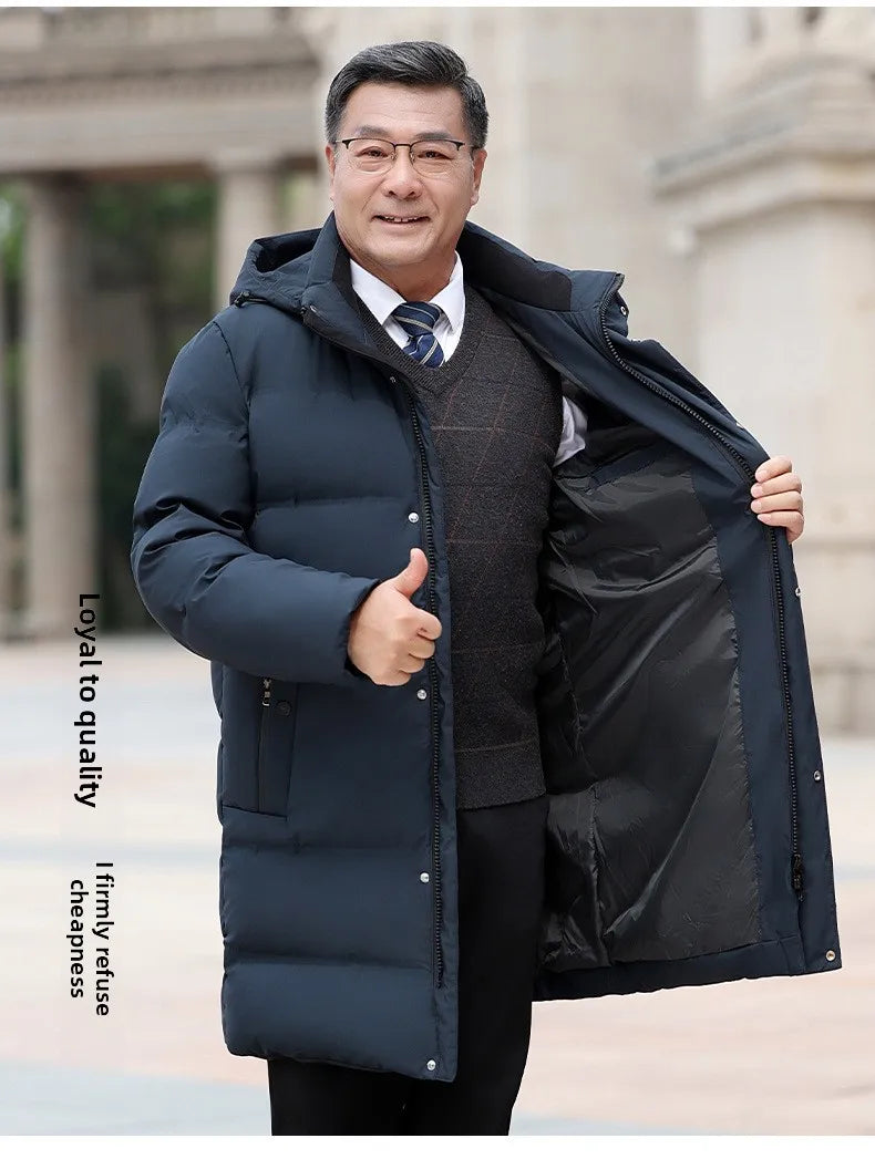 Canada Fashion Winter Jacket for Man Down Coat Parka Men's White Goose Down Jacket -30℃ Hooded Warm Thick Long Padding HXY305