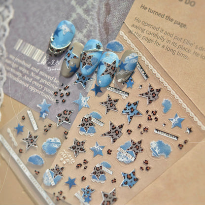 Autumn Winter Leopard Print Bow Nail Art Stickers 3D Thin Tough Nail Sticker Cute Bow Self Adhesive Nails Decorations Decals DIY