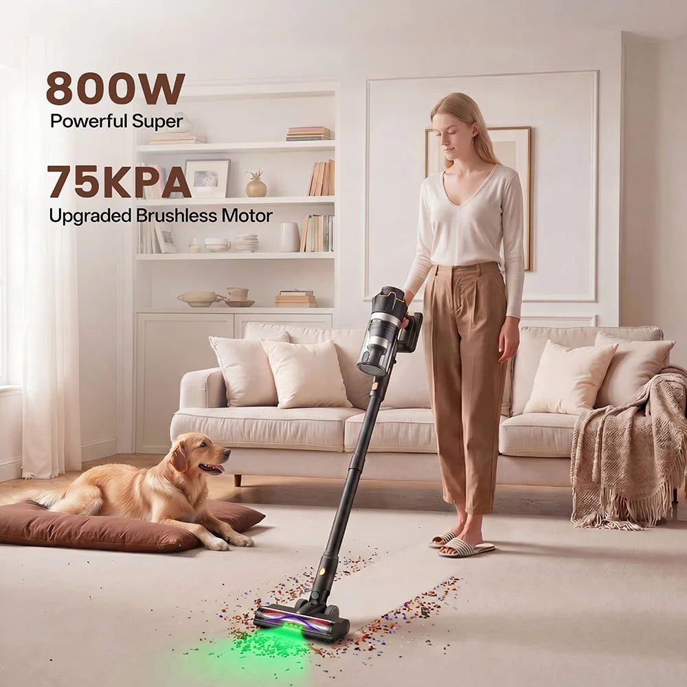 COTIAR V30 PRO 75kPa 800W Cordless Vacuum Cleaner Strong Suction 95 Mins Runtime Handheld Home Appliance Portable Removable Battery