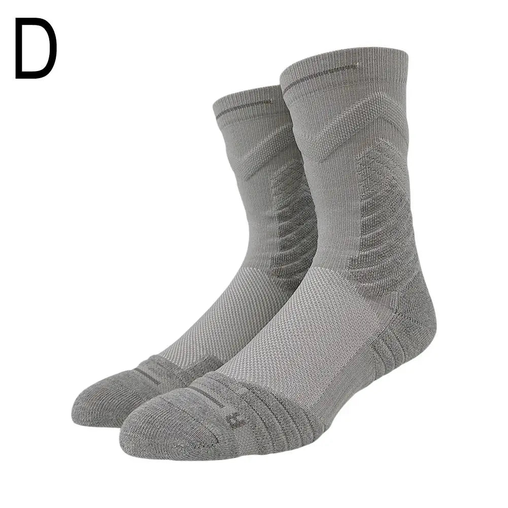 1Pair Professional basketball socks thickened towel bottom game training sports socks ankle protection non-slip socks