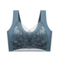 1pcs Women Lace Plus Size Bra Basic Anti Sagging Thin Vest With Padded Female Brassier Lady Ice Silk Seamless Comfort Breath Bra