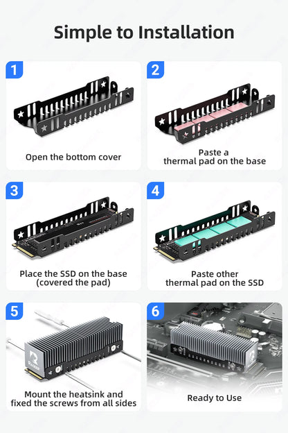 RAGEER M.2 SSD Cooler, Heavy Duty Aluminum Convection Heat Sink, NVME NGFF Cooler, Passive Heat Sink with 38 Fins - FrostBlade 1