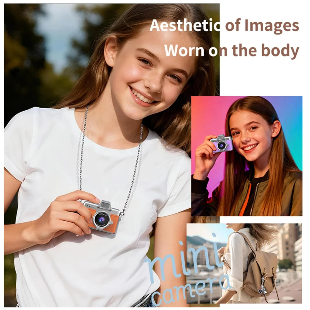 Ourlife Thumb Keychain Camera 1.47 Inch Flip Screen Retro CCD Mini Digital Camera HD Very Small Camcorder Video Recorder