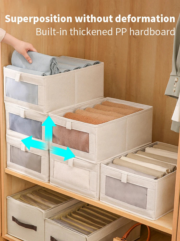 Fabric Window Cotton Linen Storage Box Wardrobe Storage And Arrangement Large Clothing Storage Box Toys Can Be Folded