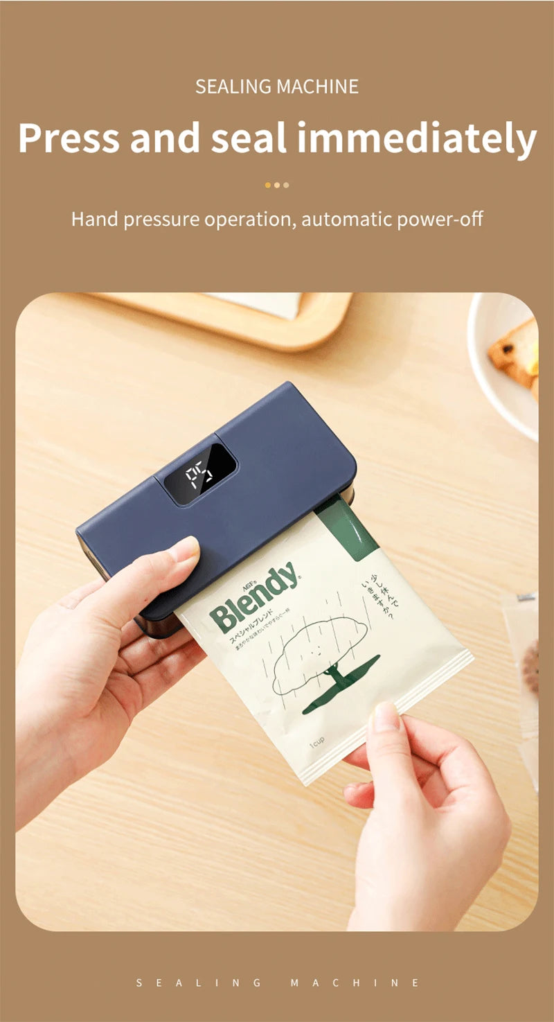 Mini Heat Bag Sealing Machine Plastic Bag Sealer Handheld Thermal Plastic Food Bag Sealing Portable Food Packaging Heat Sealer