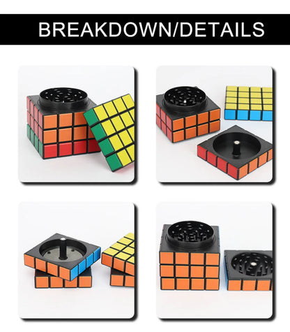 Magnet Magic Cube Four Layers Grinder Multifunctional 1.8Inch Magic Cube Grinder Cigarette Shredder Spice Crusher