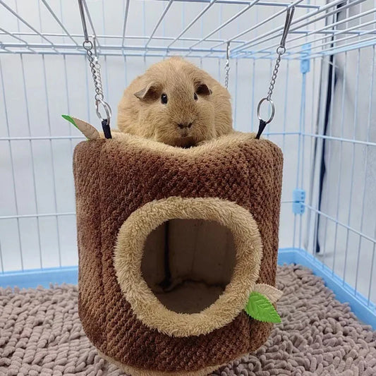 Small Animals Pet House Hamster Tree Stump Shape Hammock Supplies Rodent Hammock Hamster Bed Rats Accessories XCW06