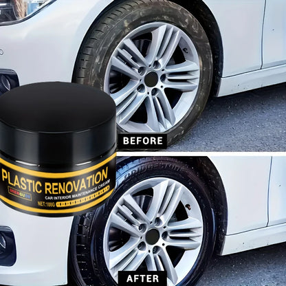 1 Piece 100g Car Plastic Repair Agent Recovery Black Luster Car Interior Leather and Panel Update Wax Coating Car Polishing and Repair Coating Cleaning Rejuvenation Repair Wax