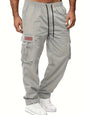 2024 Amazon Summer New Men's Work Pants European and American Independent Station Drawstring Multi Pocket Casual Pants