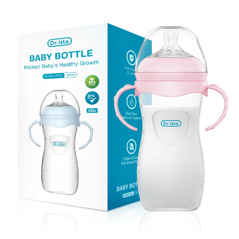 Baby PP Bottle 150/240/330ML Newborn Baby Bottle with Handle Milk Bottle Feeding Baby Bottles Newborn Feeding Supplies BPA-FREE