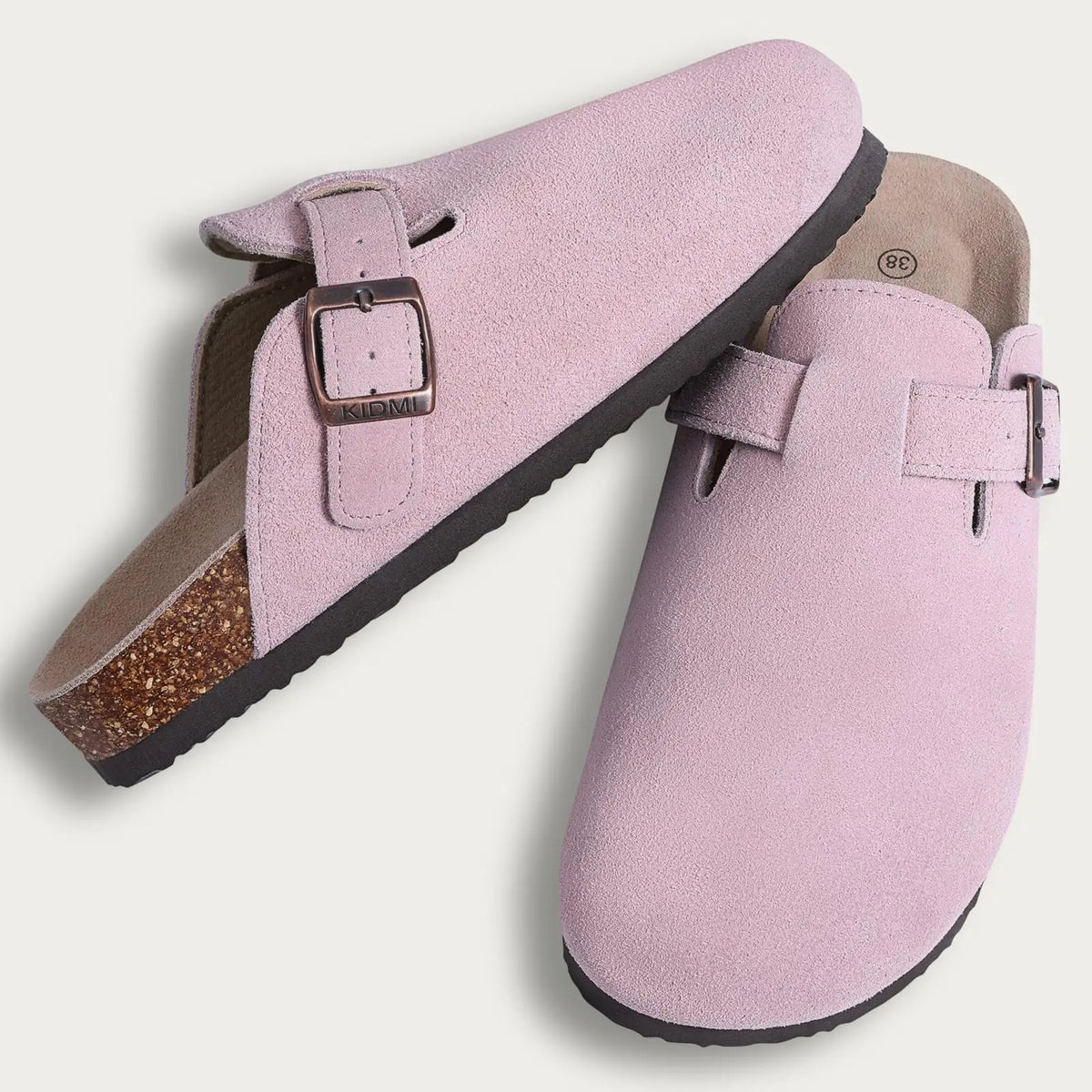 Shevalues Men's Suede Clogs Soft Leather Mules Men New Summer Men Cork Sandals Comfort Slip On Unisex Clogs With Arch Support