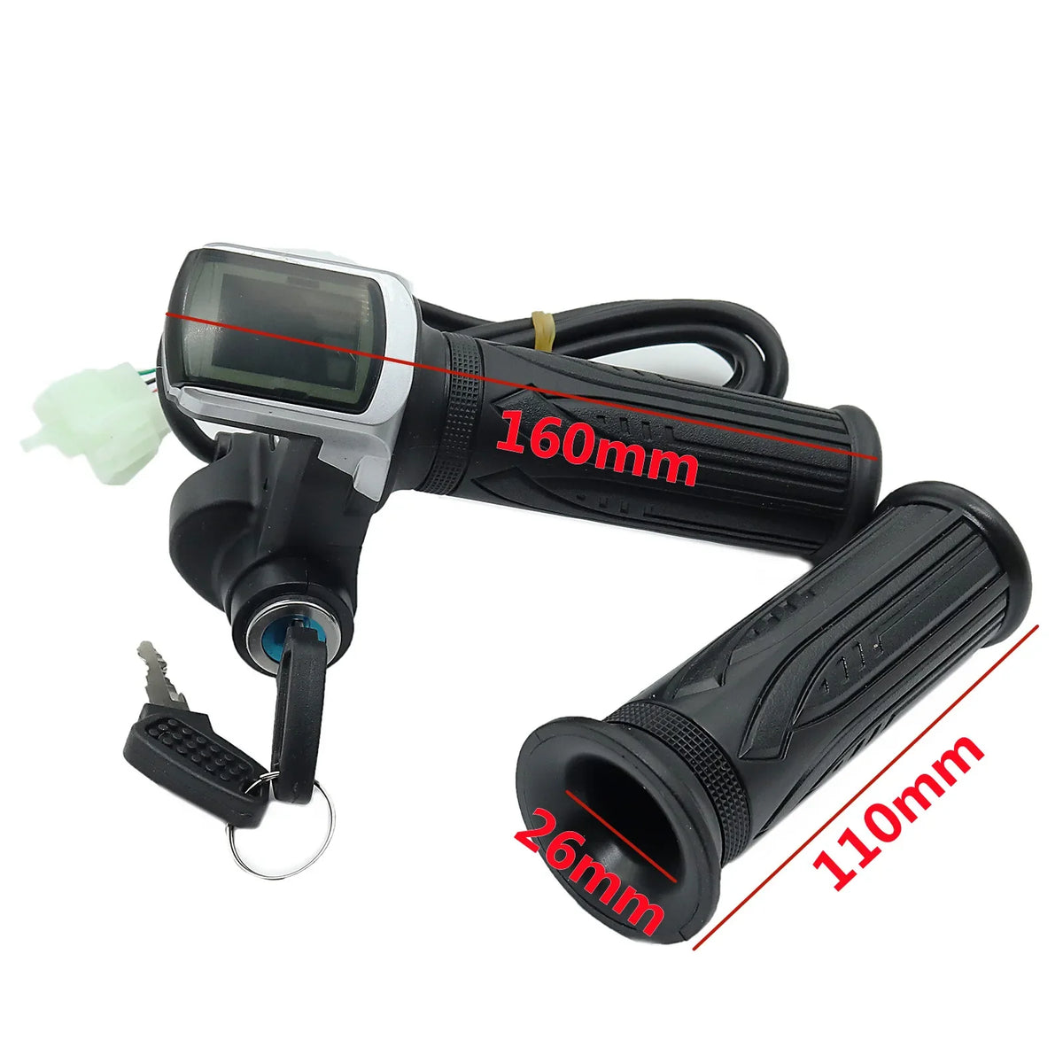 24V/36V/48V Electric Bike Twist Grip Throttle with LCD Battery Display Electric Bicycle Throttle Grip with Power Indicator