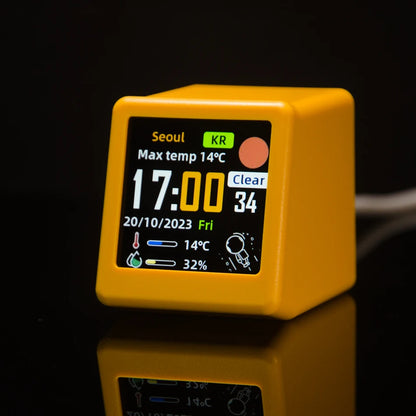 MINI Size Smart WIFI Weather Forecast Station Clock for Gaming Desktop Decoration. DIY Cute GIF Animations and Electronic Album