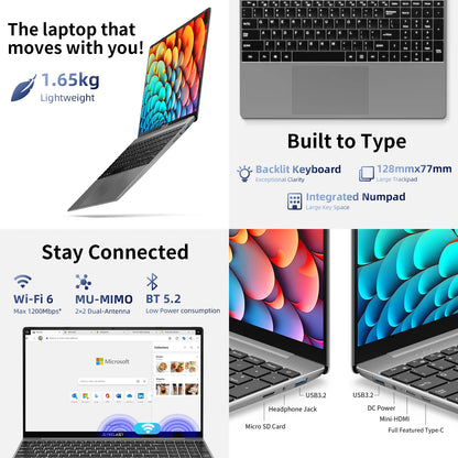 TECLAST F16 Pro 15.6 inch Laptop 16GB RAM 512GB SSD Computers for Intel N95 CPU 1920x1080 IPS Backlit Keyboard Mini-HDMI WiFi 6 USB3.2 F16Pro Notebook
