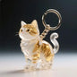 (HB05)Cute Cat Hair Storage Keychain Bag Pendant Transparent Pet Fur Keepsake Capsule Souvenir Collection Gift Decoration