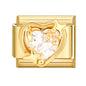 Hot Zircon Rose Flowers Heart Pearl Bowknot Cherry Pendant Italian Charm Links Fit 9mm Stainless Steel Bracelet Women DIY Making