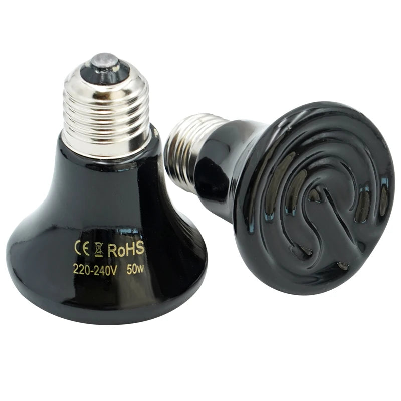 25/50/75/100W E27 Pet Heating Lamp 110V 220V Infrared Ceramic Emitter Heat Light Bulb Pet Brooder Chickens Reptile Lamp 1PC