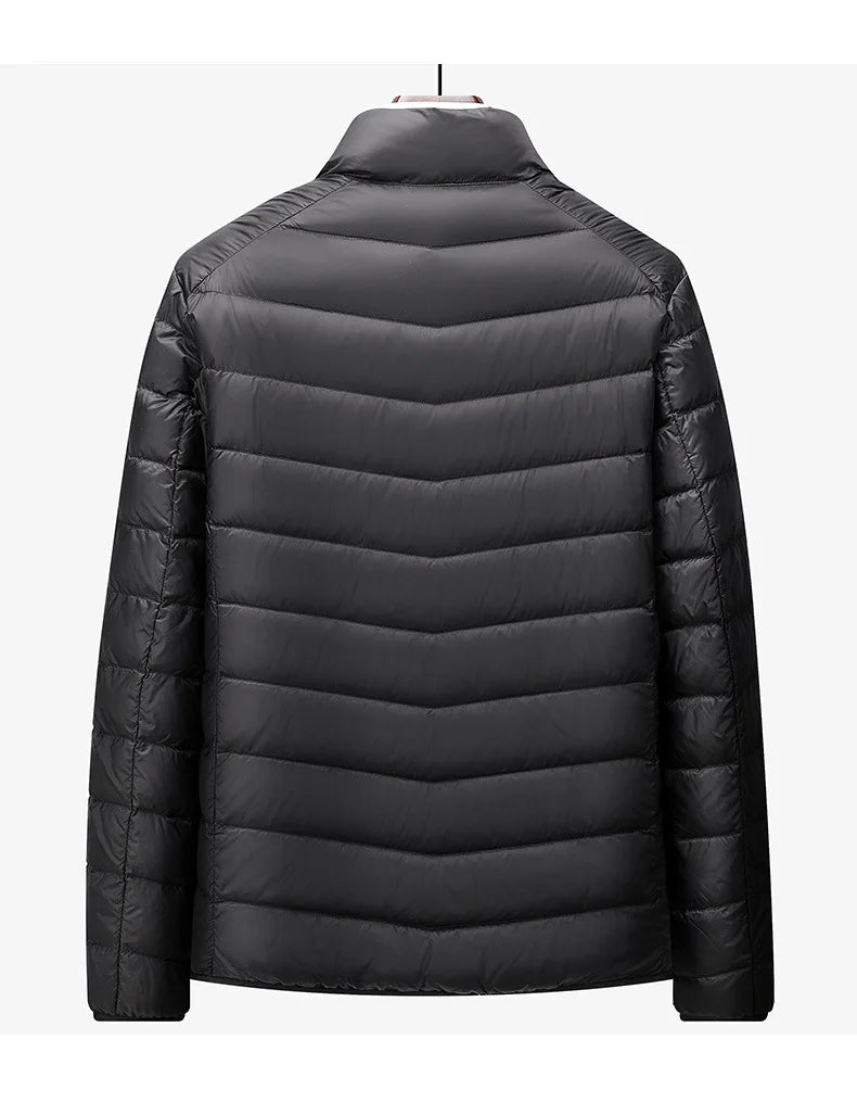 Men's Stand-Collar Hooded Lightweight Down Jacket for Winter - 90% Duck Down, Sporty, Warm & Versatile (Couple Style Available)