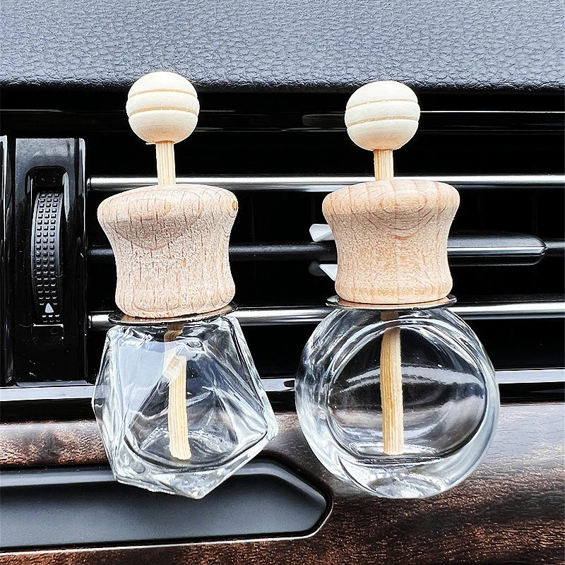B*1PCS Car Air Freshener Perfume Clip Essential Oil Diffuser Vent Empty Glass Bottle Aromatherapy Decoration