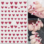 3d Nail Art Stickers Red Black White Love Hearts Stars Clouds French Full Tips Adhesive Nail Decals Slider For Manicure