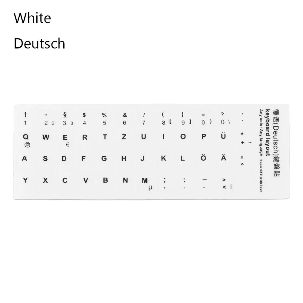 Non-slip English Arabic Keyboard Stickers Wear-resistant Laptop Keyboard Stickers Russian Letter Deutsch Spanish Alphabet Layout