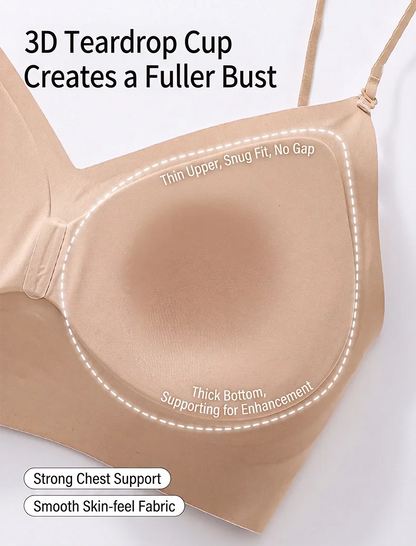 FINETOO Women's 3 Ways to Wear Halter Neck Backless Bralette Seamless Thin-Strapped Gather Bra Female Sexy Solid Color Underwear