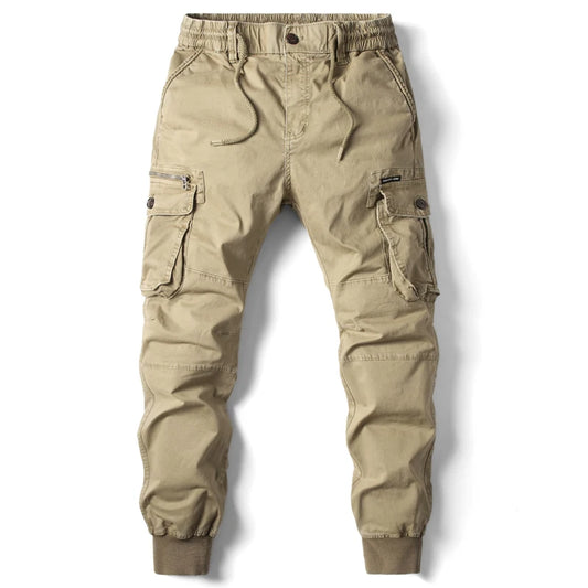 New Cotton Men Cargo Pants Khaki Casual Men Tactical Joggers Cargo Multi-Pocket Fashion Black Army Light gray Trousers Work Wear