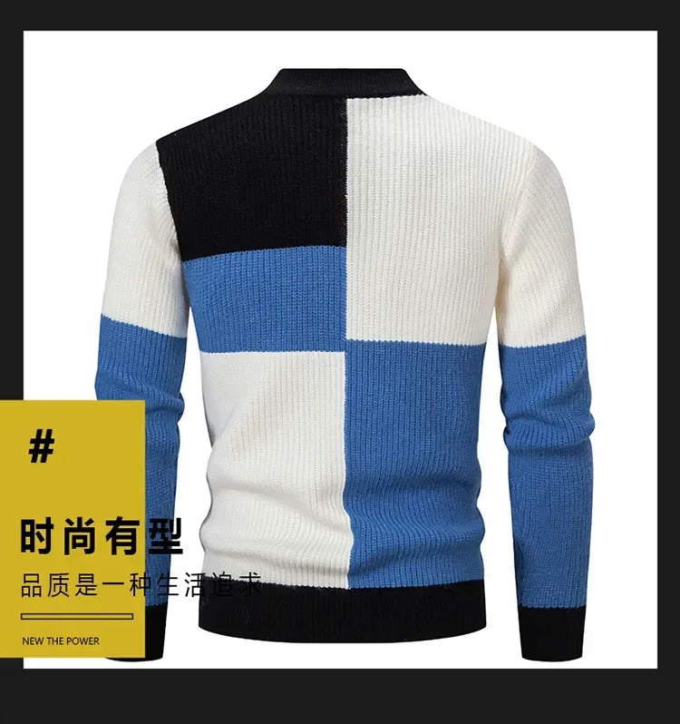 New Autumn and Winter Casual Warm Neck Sweater Knit Pullover Tops  Man Clothes