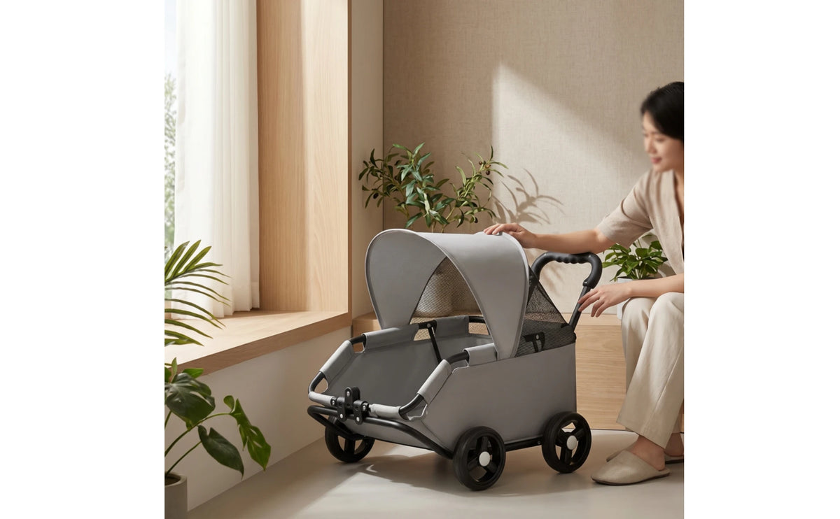 Pet Stroller with Telescopic Handle Folding Foldable Pet Stroller Sturdy Sturdy for Small Dogs, Outdoor Walks, Travel
